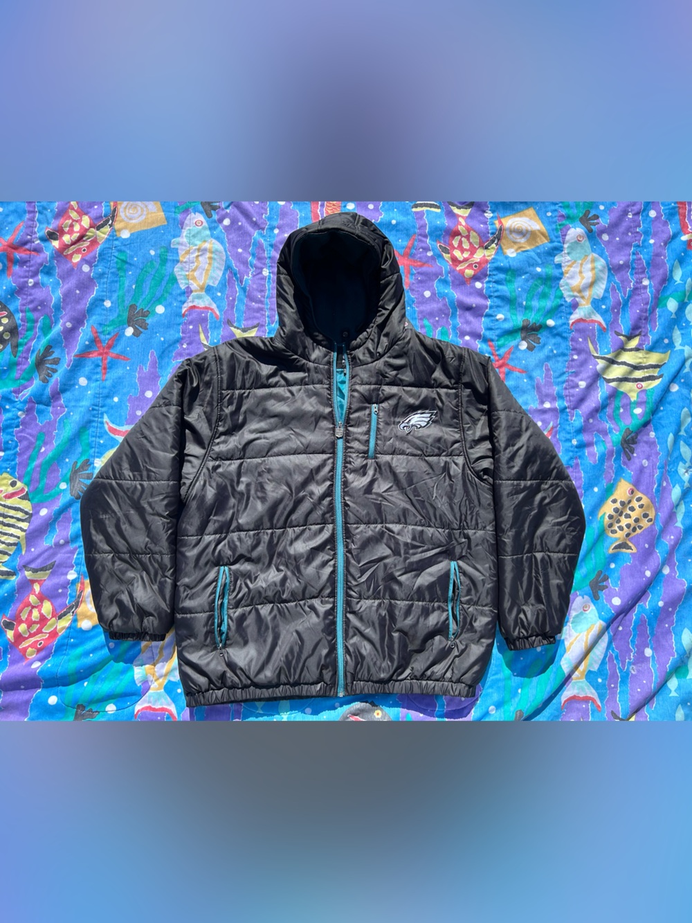 2XL Black and Midnight Green Philadelphia Eagles Pro Line puffer coat
